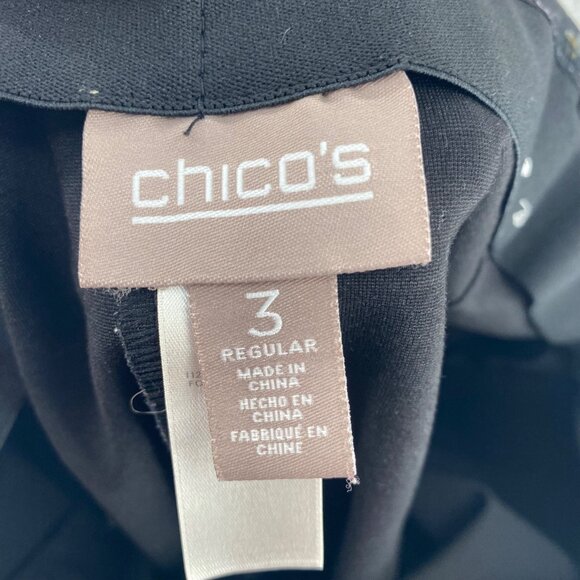 Chicos Pants Womens 3 US 16 Black Multi Floral Ponte Stretch Leggings Pull On - Picture 5 of 12